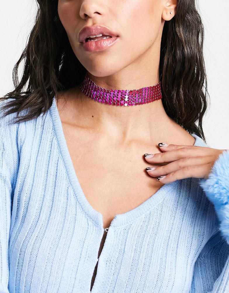 ASOS DESIGN choker necklace in graduating faux pearls