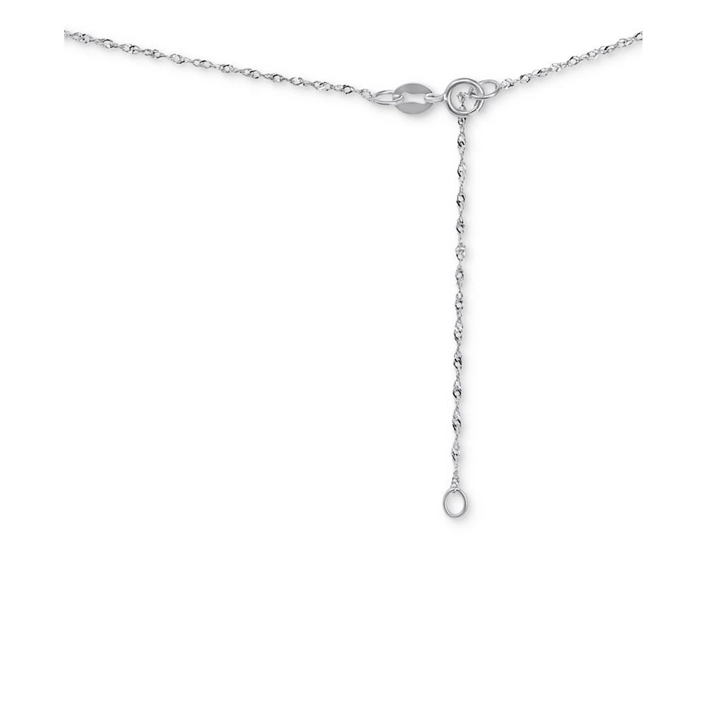商品Macy's|Aquamarine (5/8 ct. t.w.) & Diamond (1/10 ct. t.w.) Oval Halo Pendant Necklace in 14k White Gold, 16" + 2" extender,价格¥9963,第3张图片详细描述
