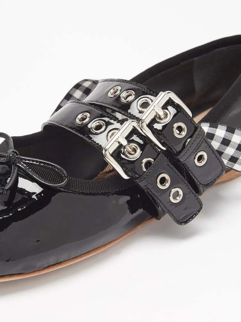 Ribbon-strap buckled patent-leather ballet flats 商品