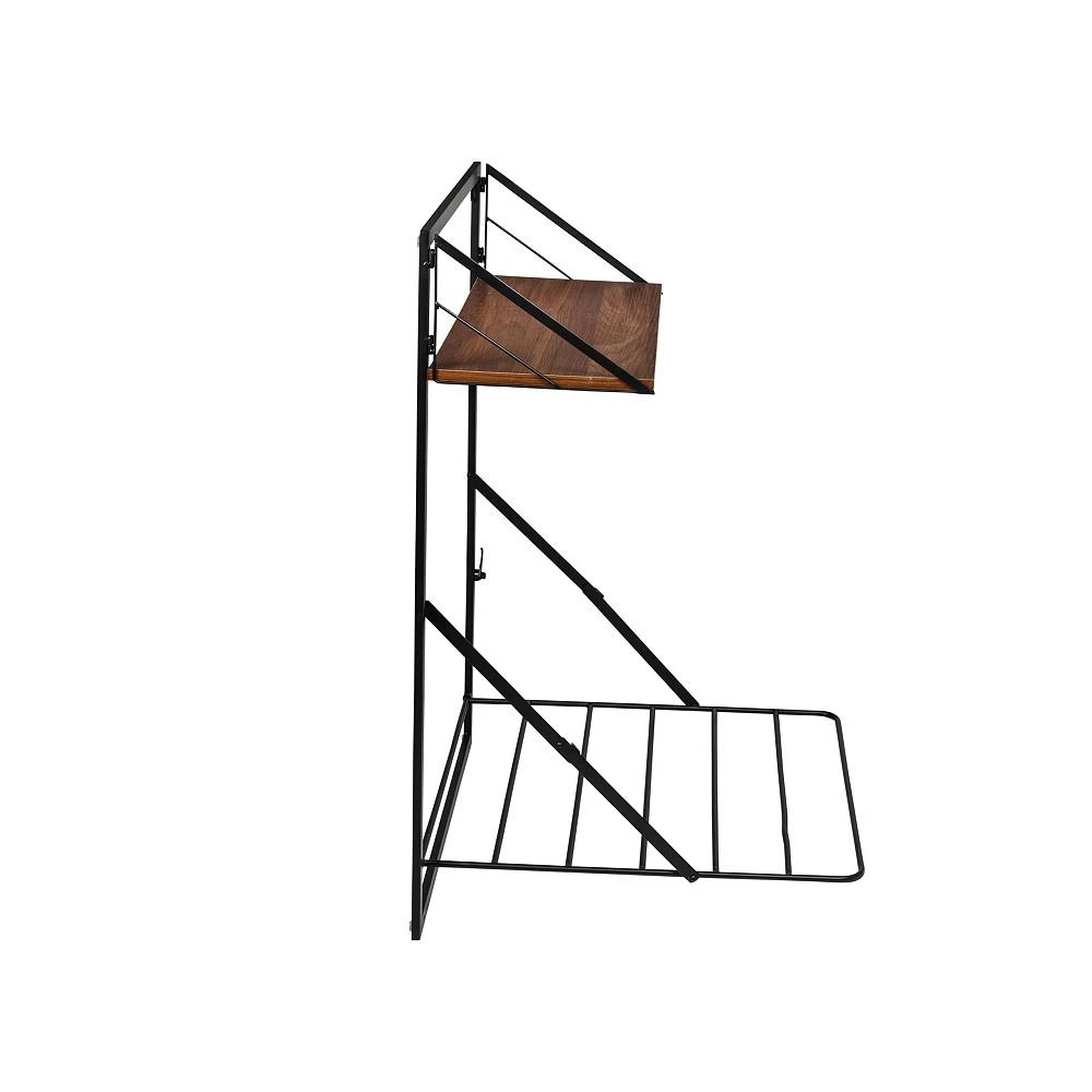 Collapsible Wall Mounted Clothes Drying Rack with Shelf 商品