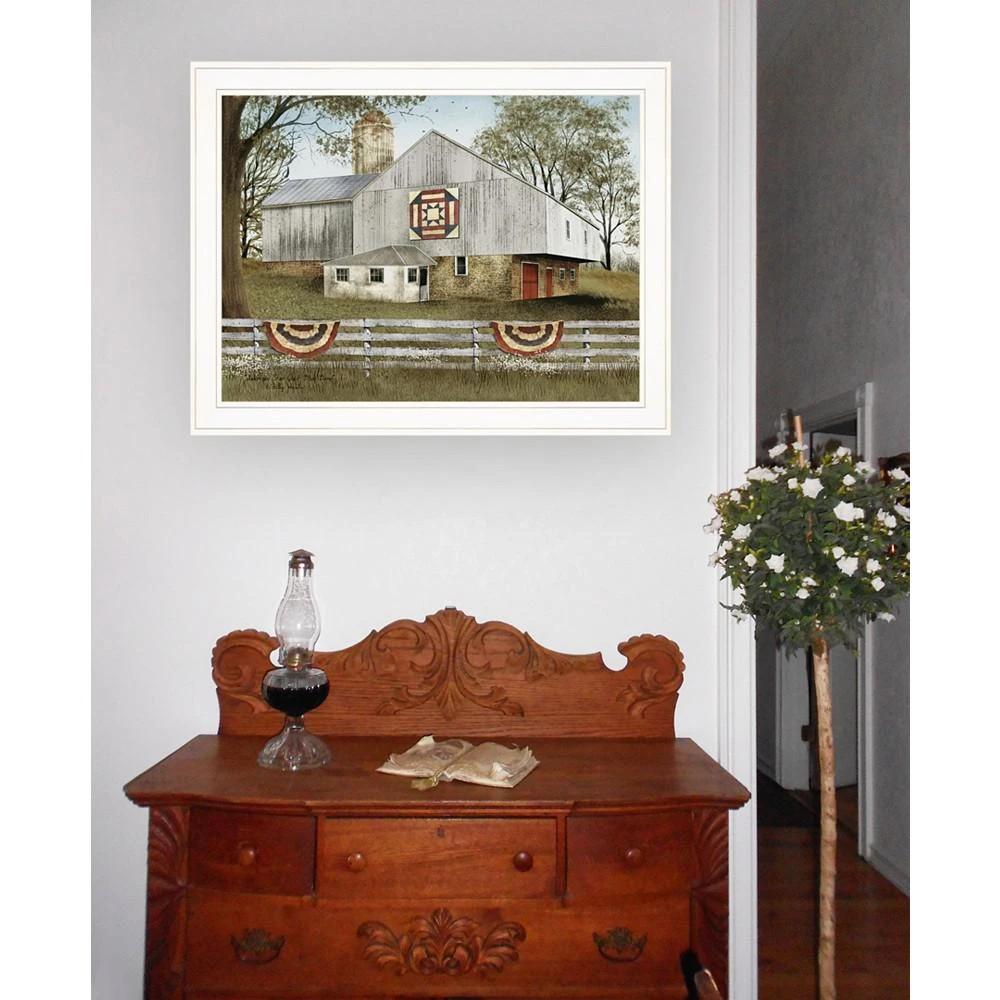 商品Trendy Décor 4U|American Star Quilt Block Barn by Billy Jacobs, Ready to hang Framed Print, White Frame, 27" x 21",价格¥1020,第2张图片详细描述