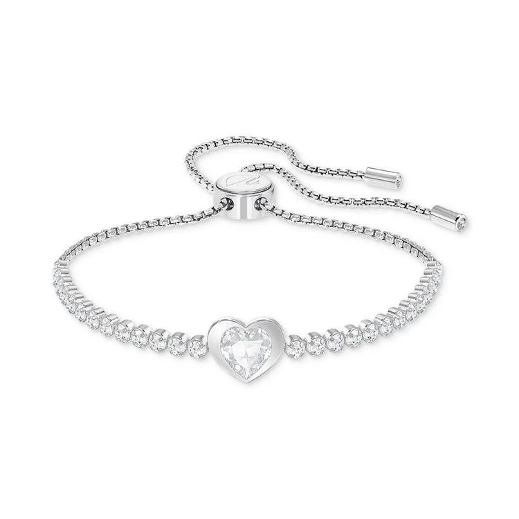 商品Swarovski|Silver-Tone Crystal Heart Slider Bracelet,价格¥667,第1张图片