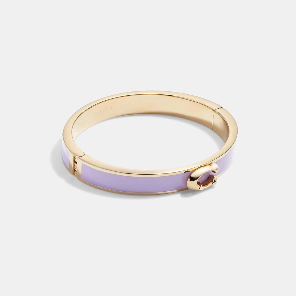 商品Coach|Coach Outlet Signature Push Hinged Bangle,价格¥298,第4张图片详细描述