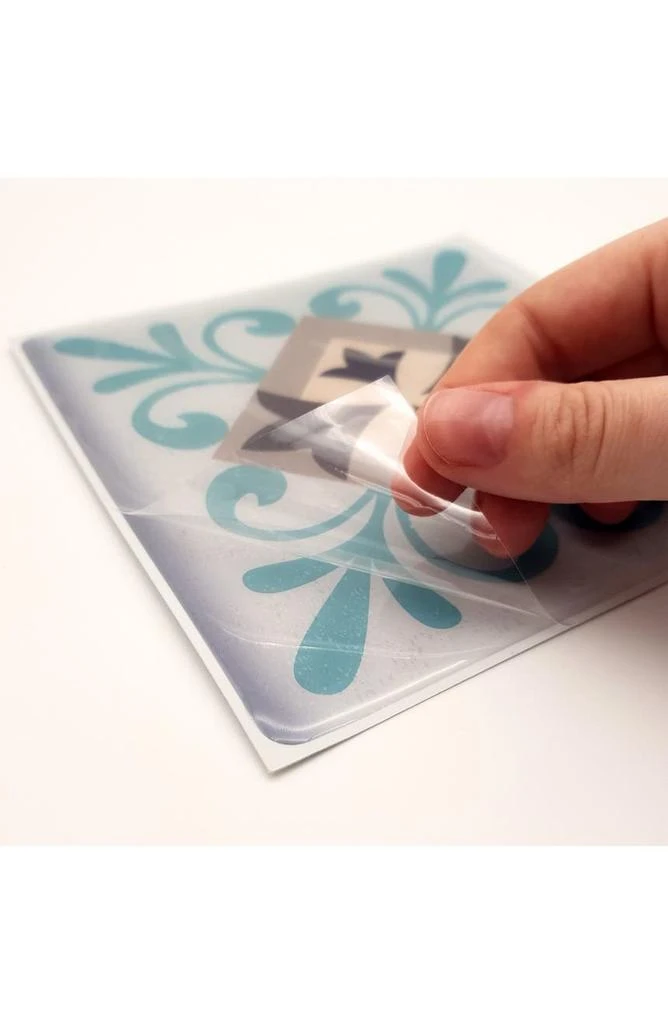 商品WALPLUS|Spanish Retro Mediterranean Crush Glossy 3D Tile Sticker 16-Piece Set,价格¥321,第5张图片详细描述