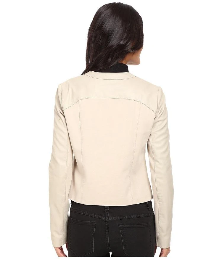 商品Via Spiga|Via Spiga Collarless Center Zip Leather Jacket,价格¥2500,第3张图片详细描述