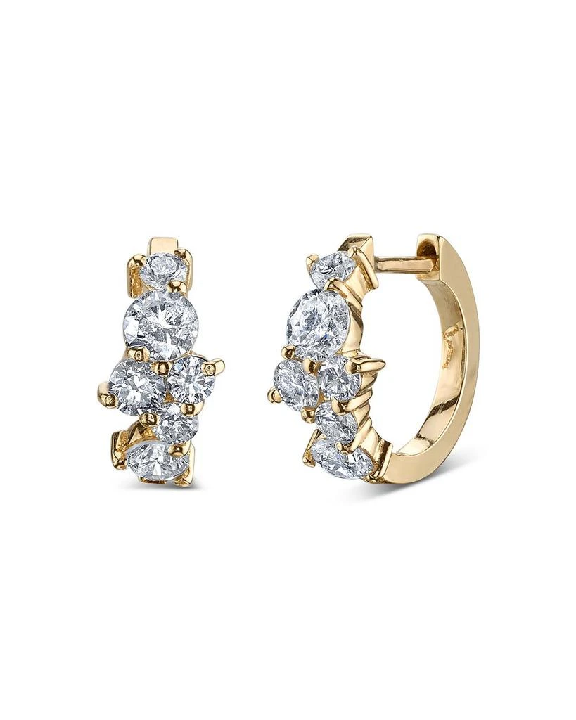 商品Sydney Evan|14K Yellow Gold Cocktail Huggie Hoop Earrings with Diamonds,价格¥21118,第1张图片