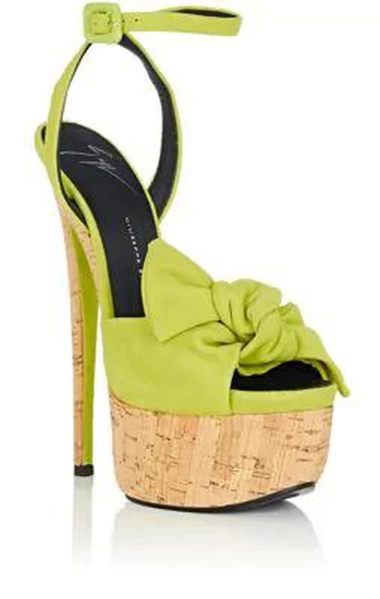 商品Giuseppe Zanotti|Bow-Detail Suede Platform Sandals,价格¥2647,第2张图片详细描述