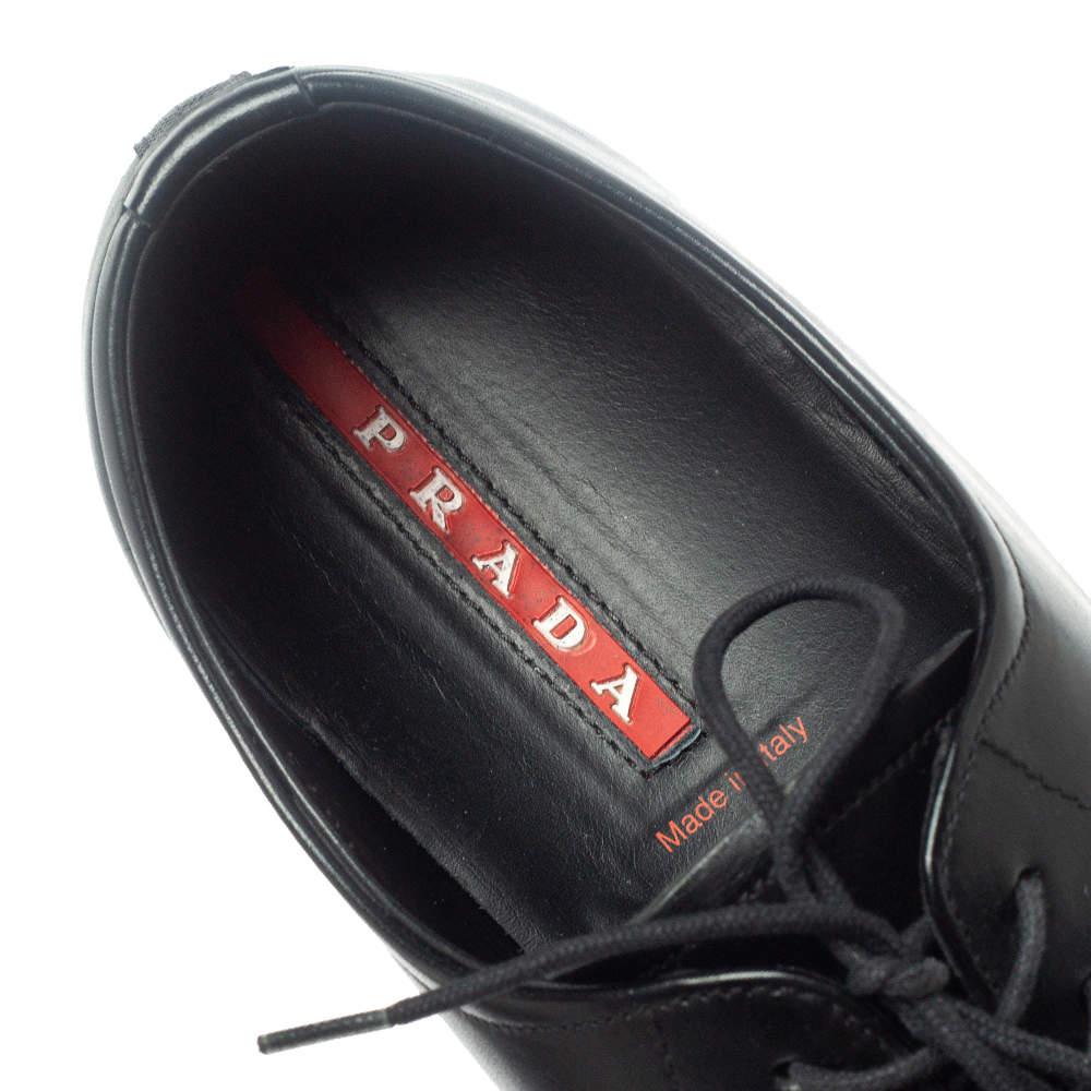 Prada Sports Black Leather Lace Up Derby Size 41.5商品第7张图片规格展示