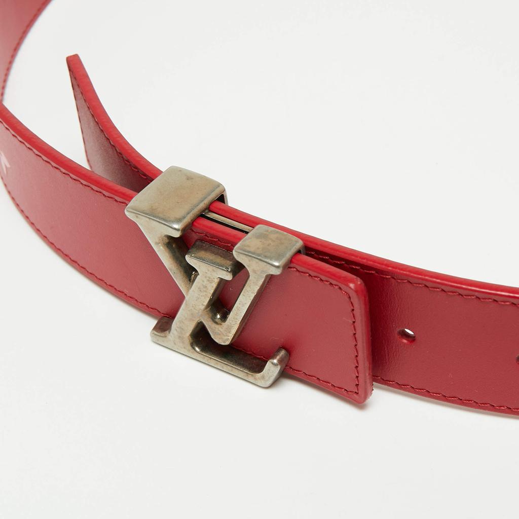 Louis Vuitton Red Leather New Wave Belt 85CM商品第2张图片规格展示