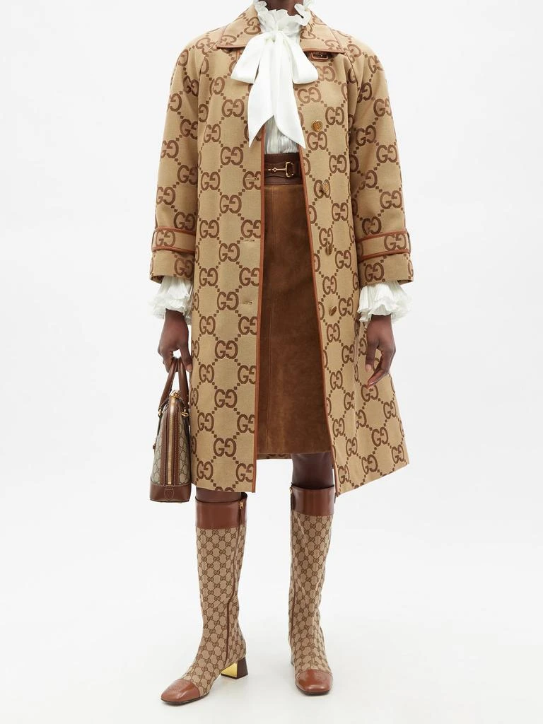 商品Gucci|GG-Supreme cotton-blend canvas coat,价格¥31623,第2张图片详细描述