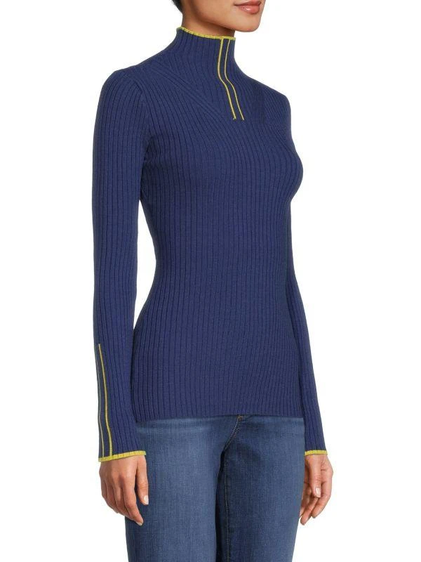 商品Patrizia Luca|Mockneck Ribbed Knit Top,价格¥277,第3张图片详细描述