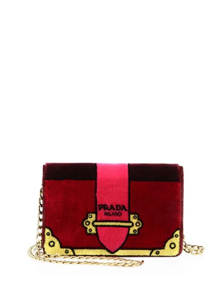 商品Prada|Bandoliera Colorblock  丝绒斜挎包,价格¥12960,第1张图片