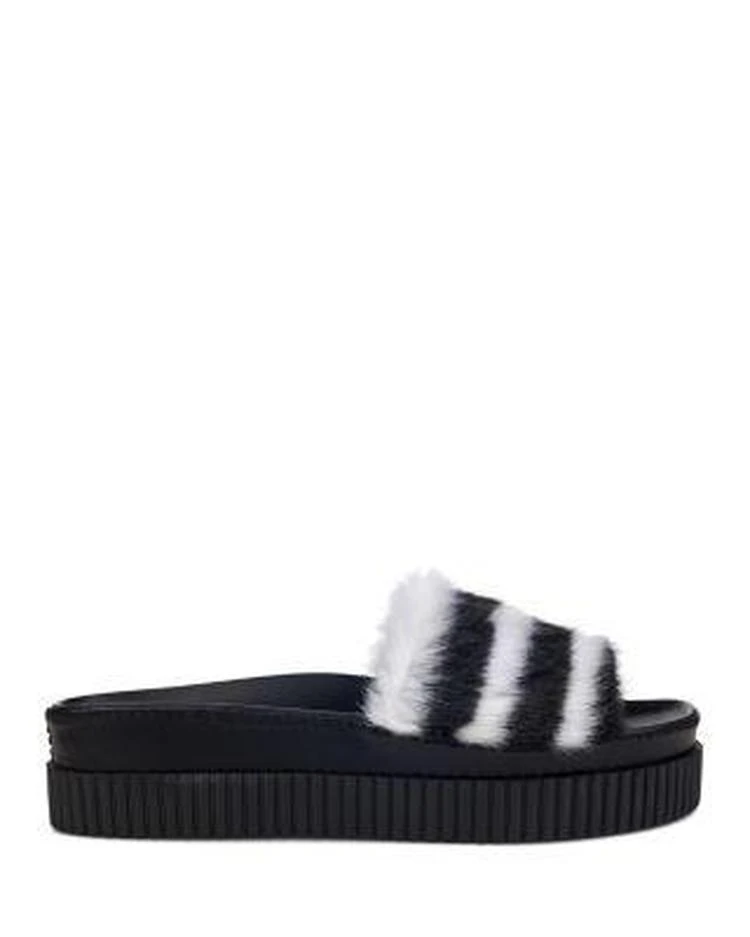 商品Kendall + Kylie|黑白条纹厚底凉拖,价格¥389,第2张图片详细描述