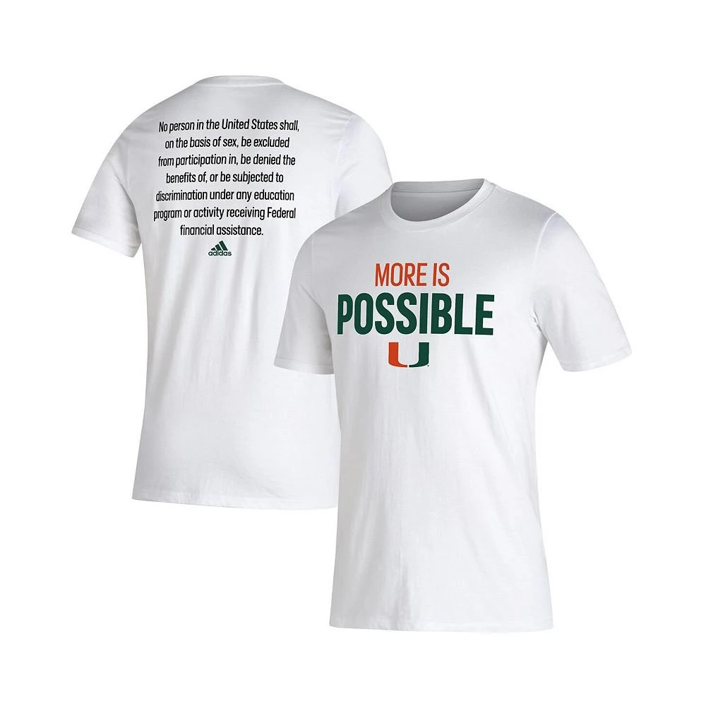 商品Adidas|Men's White Miami Hurricanes More Is Possible Amplifier T-Shirt,价格¥187,第1张图片
