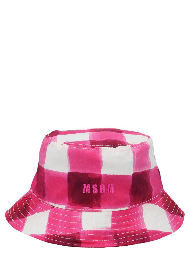 MSGM Check Printed Bucket Hat商品第1张图片规格展示