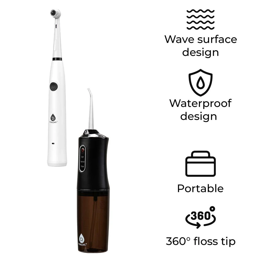 商品PURSONIC|Mario Lopez USB Rechargeable Electric Toothbrush & USB Water Flosser,价格¥556,第2张图片详细描述