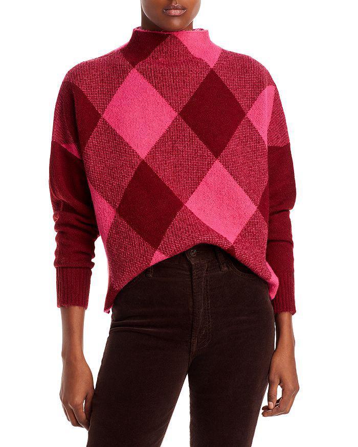 商品AQUA|Check Mock Neck Sweater - 100% Exclusive,价格¥652,第3张图片详细描述