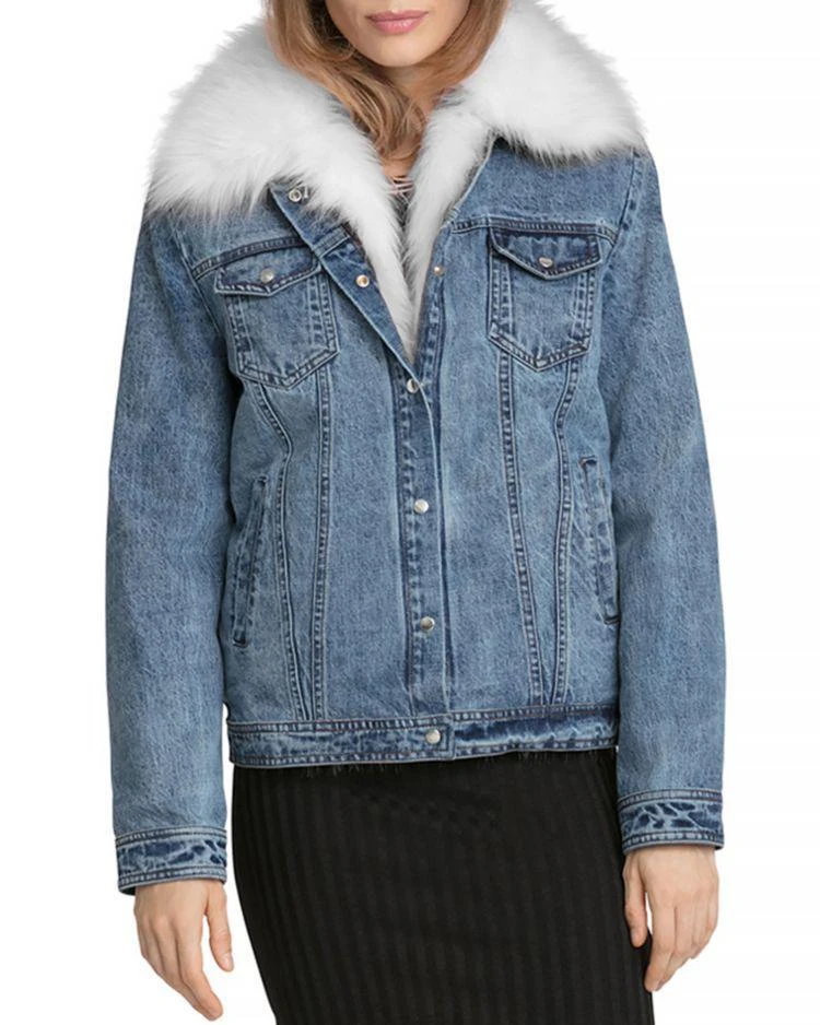 商品Avec Les Filles|Faux Fur Trim Denim Jacket ,价格¥1190,第2张图片详细描述