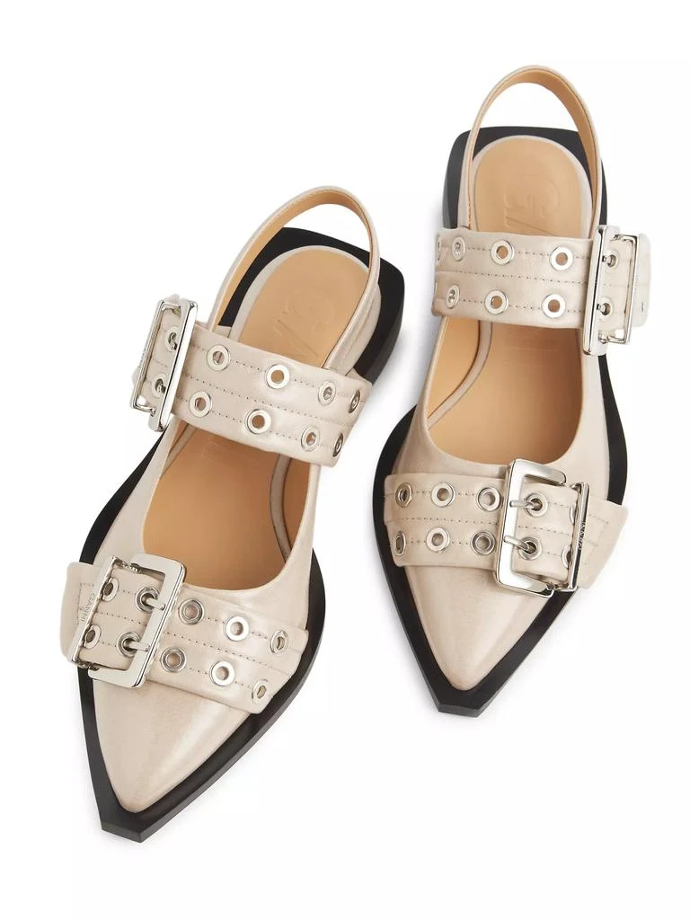 商品Ganni|Buckled Slingback Ballerina Flats,价格¥2964,第4张图片详细描述