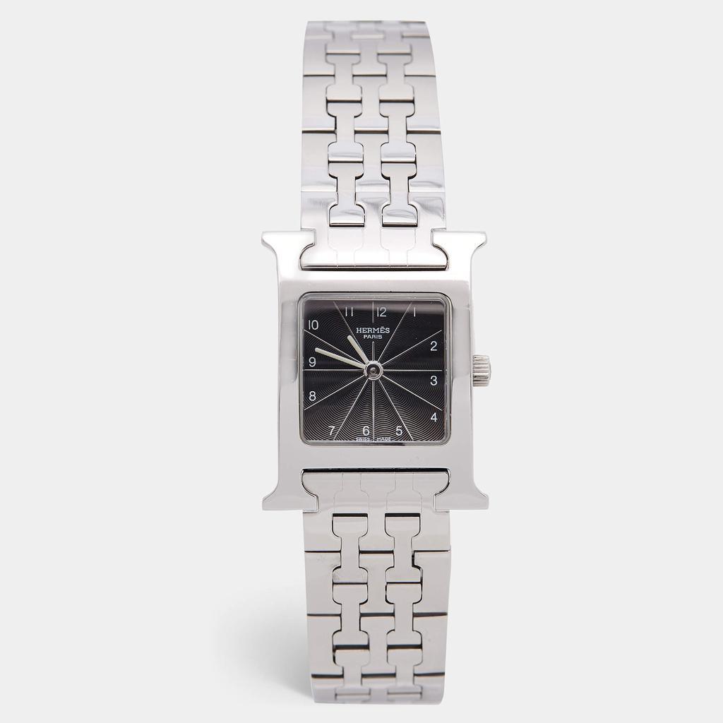 Hermes Black Stainless Steel Heure H HH1.210 Women's Wristwatch 21 mm商品第1张图片规格展示
