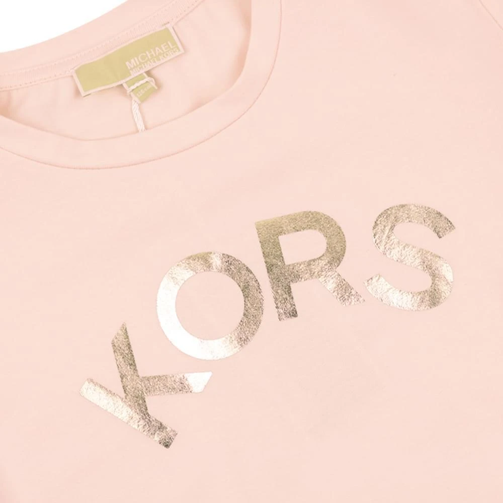 商品Michael Kors|Pale Pink Cropped Logo Tie T Shirt,价格¥153,第2张图片详细描述