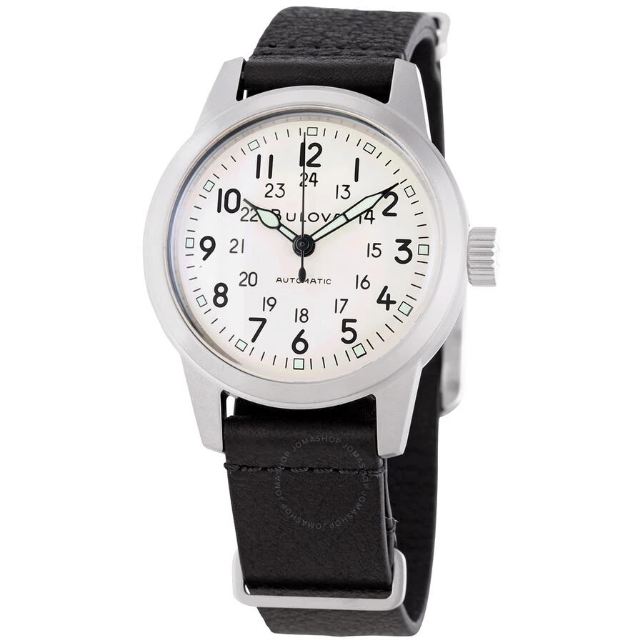 商品Bulova|Hack Automatic Ivory Dial Men's Watch 96A246,价格¥1577,第1张图片