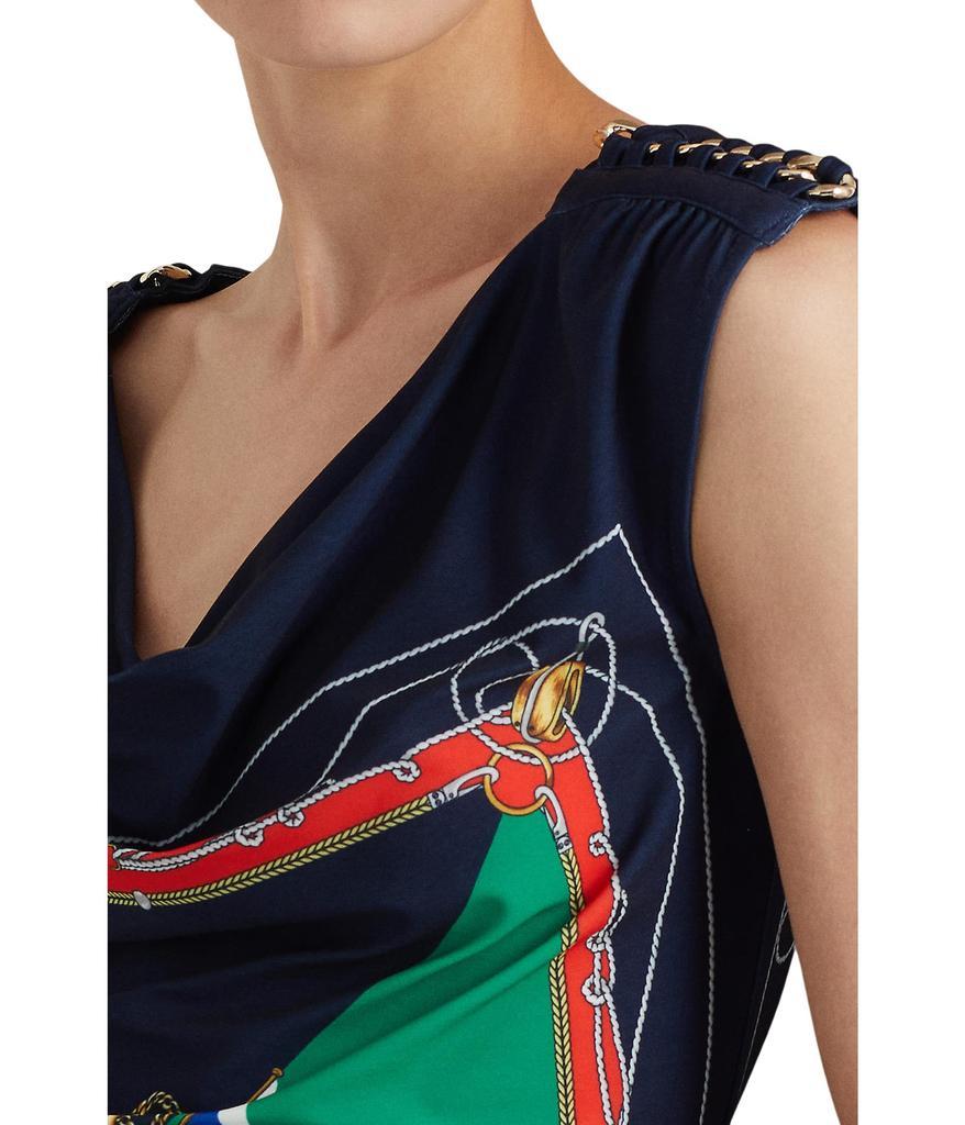 商品Ralph Lauren|Print Jersey Sleeveless Cowl Neck Top,价格¥826,第5张图片详细描述
