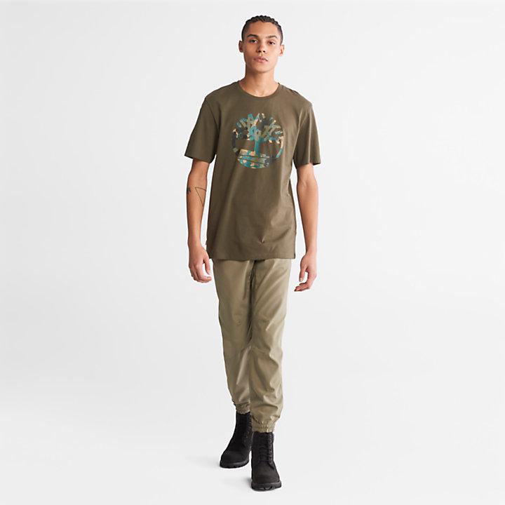 Camo-Logo T-Shirt for Men in Dark Green商品第3张图片规格展示