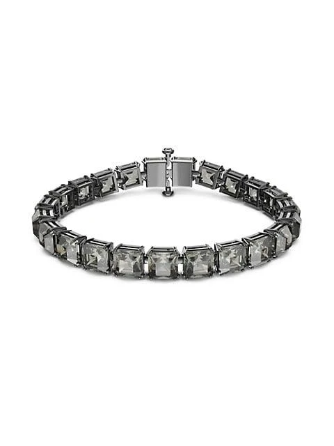 商品Swarovski|Millenia Ruthenium-Plated Square Cut Crystal Bracelet,价格¥2083,第1张图片