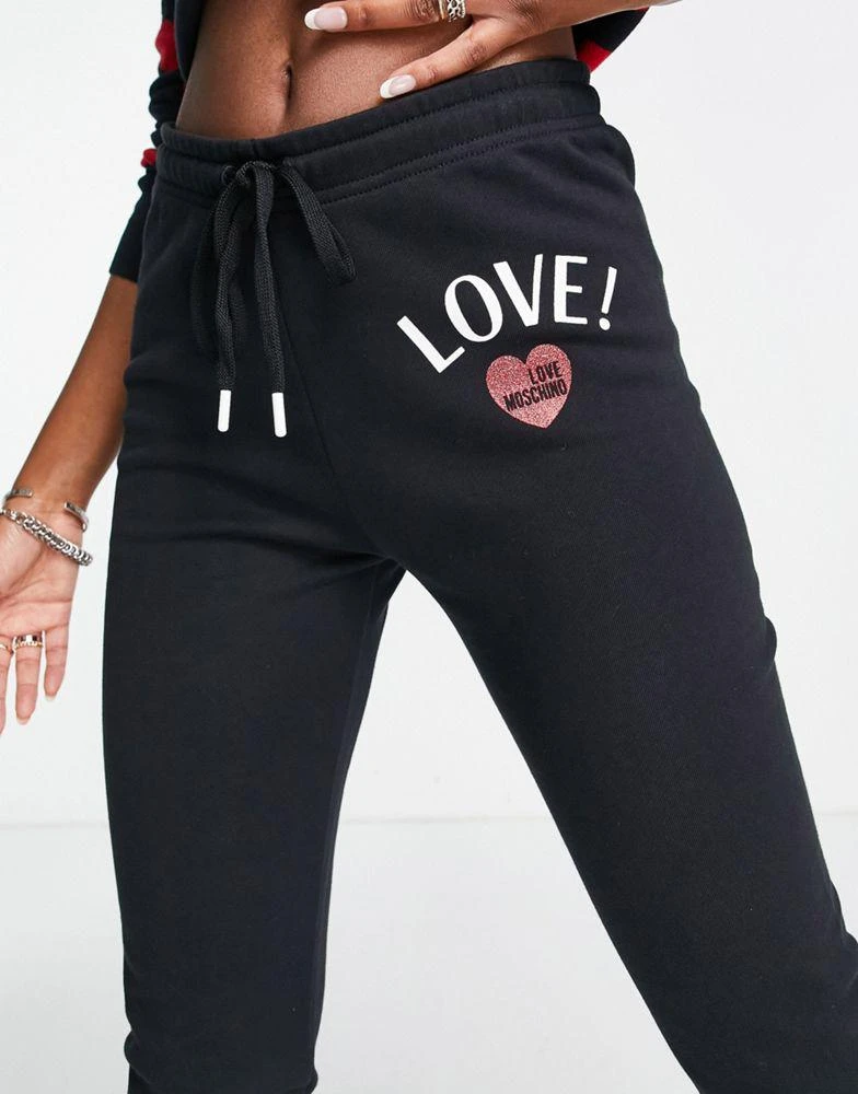 商品Love Moschino|Love Moschino Love! logo joggers co-ord in black,价格¥903,第4张图片详细描述