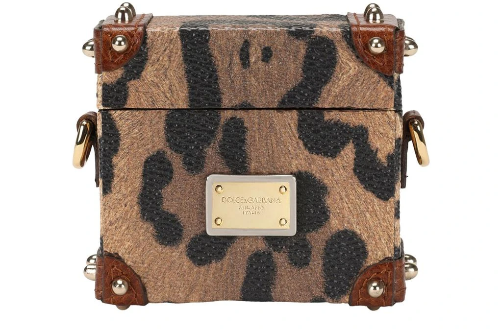 商品Dolce & Gabbana|Airpods case in leopard-print Crespo with branded plate,价格¥5196,第1张图片