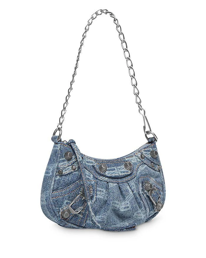 商品Balenciaga|Le Cagole BB Monogram Bleached Denim Mini Chain Purse,价格¥7331,第5张图片详细描述