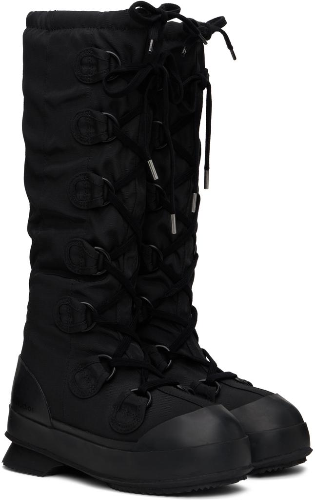 Black Vulcanized Lace-Up Boots商品第4张图片规格展示