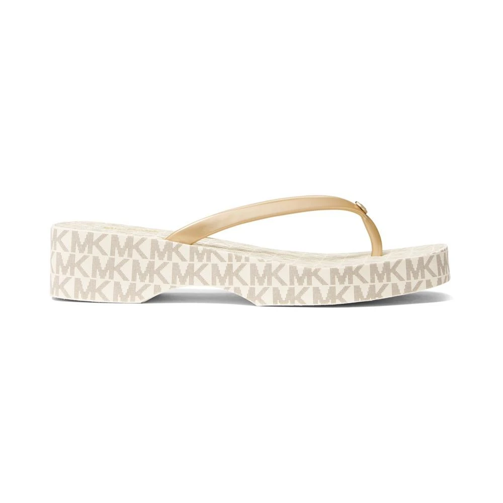 商品Michael Kors|Women's Lilo Logo Wedge Flip Flop Sandals,价格¥414,第2张图片详细描述