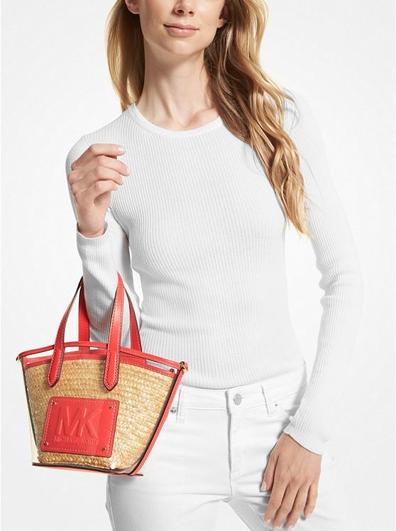 商品Michael Kors|Kimber Small 2-in-1 Vinyl and Straw Convertible Tote Bag,价格¥1109,第5张图片详细描述