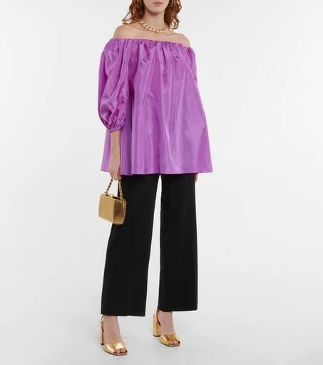 商品Valentino|Silk taffeta off-shoulder top,价格¥10904,第2张图片详细描述