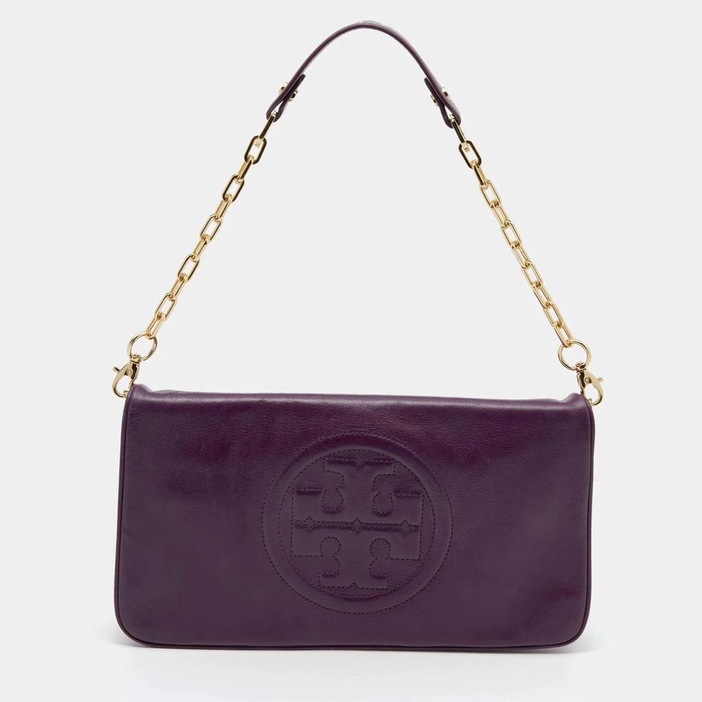 商品[二手商品] Tory Burch|Tory Burch Purple Leather Reva Bombe Chain Clutch,价格¥813,第1张图片