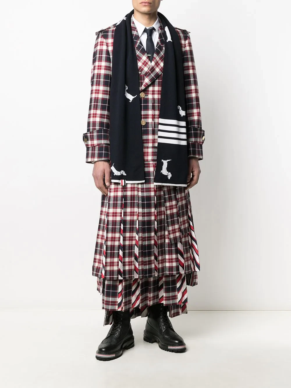 商品【商品预售7天】 Thom Browne|Thom Browne 男士围巾 MKS096AY1002415 深蓝色,价格¥2440,第3张图片详细描述