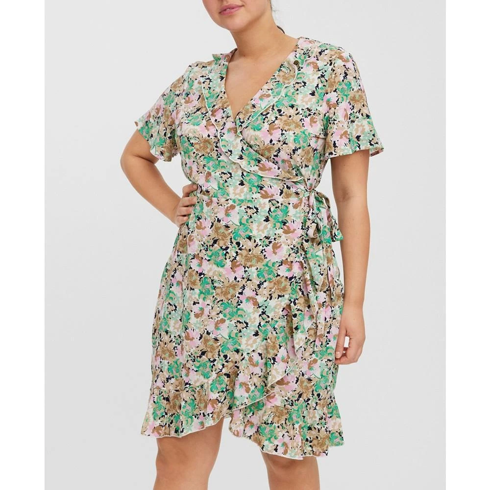 商品VERO MODA|Plus Size Delilah Short Sleeve Wrap Dress,价格¥660,第1张图片
