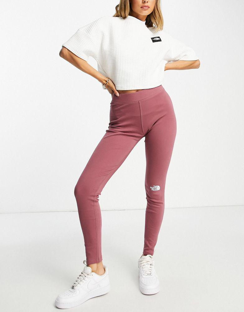 The North Face Interlock cotton high waist leggings in pink商品第1张图片规格展示