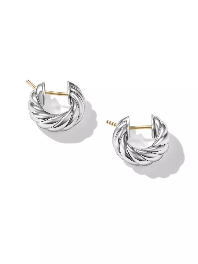 商品David Yurman|Sculpted Cable Hoop Earrings in Sterling Silver, 14.4MM,价格¥3372,第2张图片详细描述