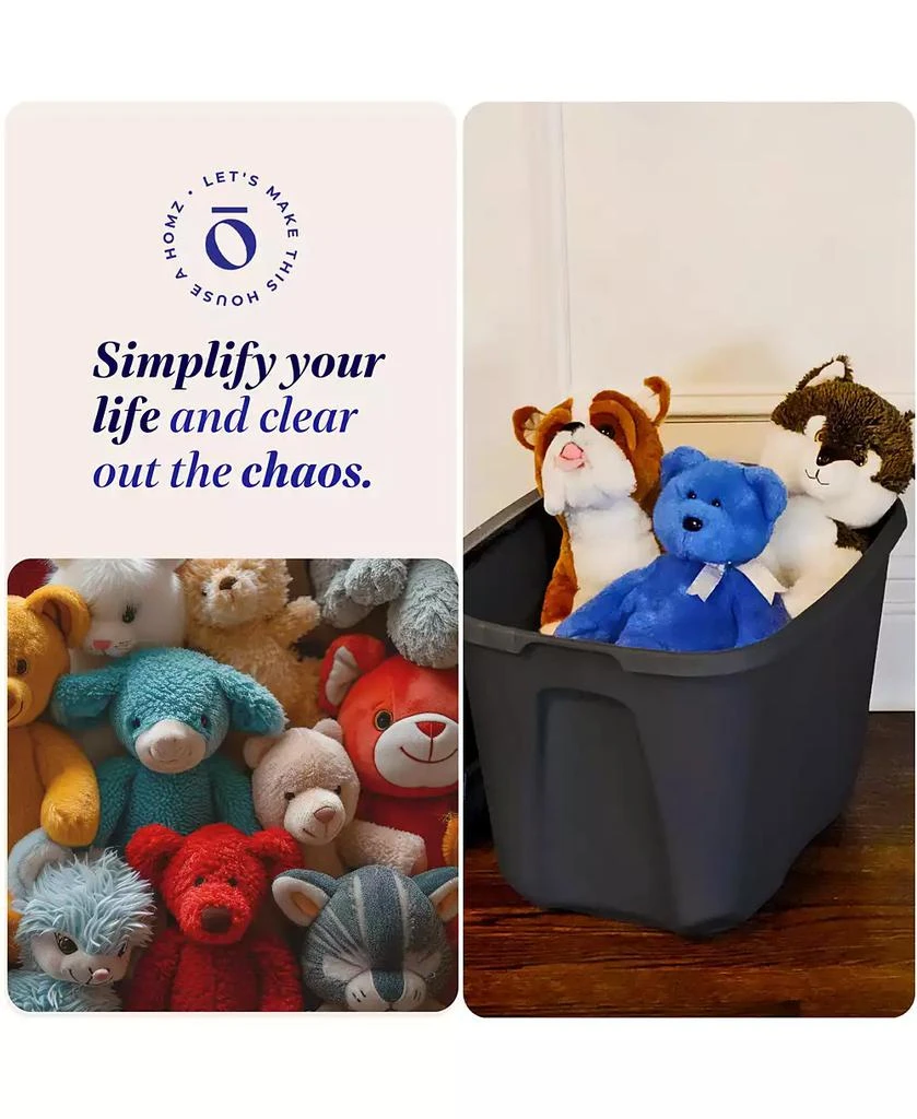 商品Homz|6610BKTS.10 10 Gallon Durable Molded Plastic Storage Bin with Secure Lid,价格¥202,第3张图片详细描述