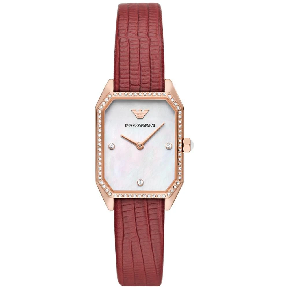 商品Emporio Armani|Women's Gioia Rose Gold-Tone Stainless Steel Leather Strap Watch 24mm,价格¥1834,第1张图片