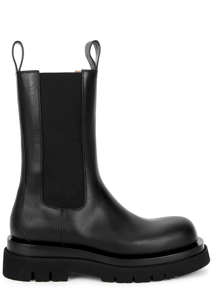 商品Bottega Veneta|Lug black leather Chelsea boots,价格¥9464,第1张图片