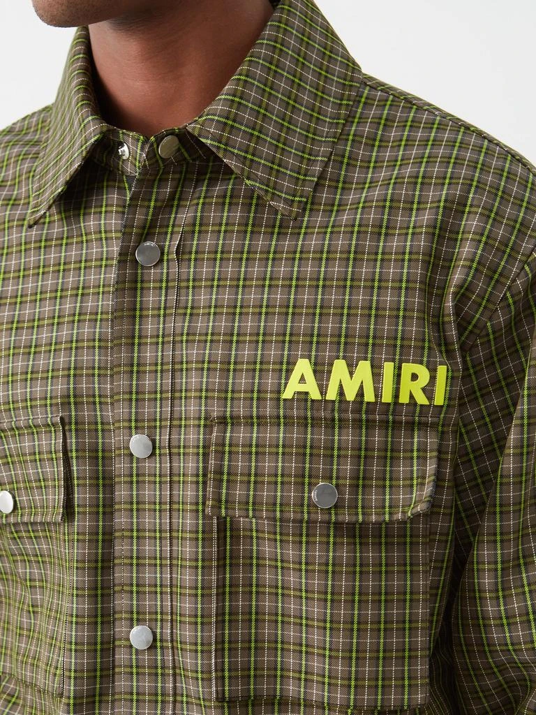 商品AMIRI|Logo-print check padded-twill overshirt,价格¥7055,第3张图片详细描述