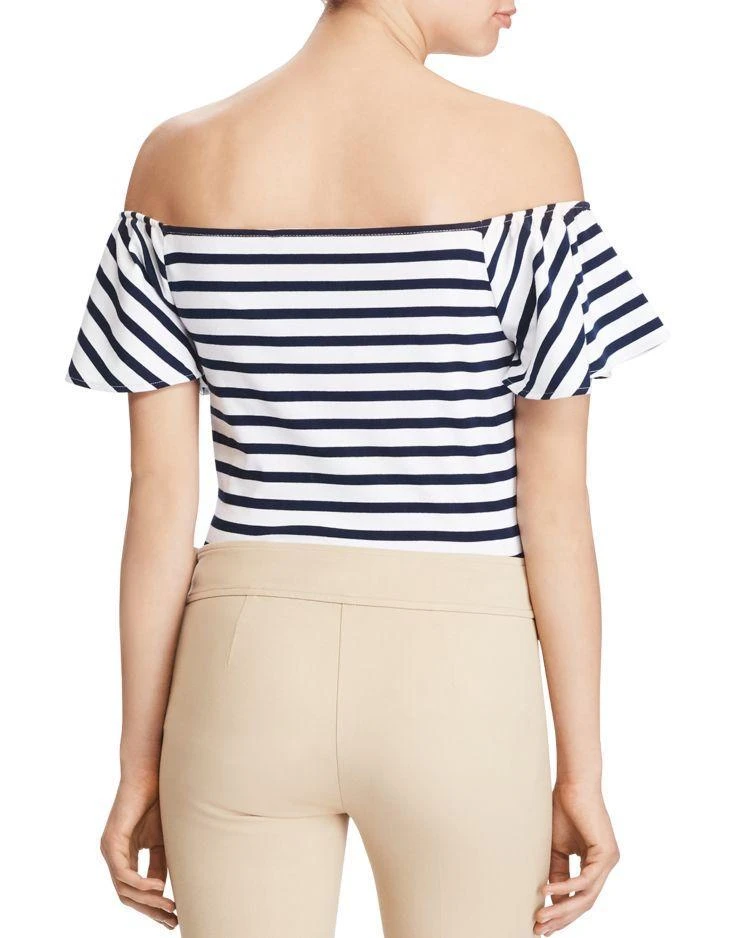 商品Ralph Lauren|Stripe Off-The-Shoulder Ruffle Top,价格¥142,第2张图片详细描述