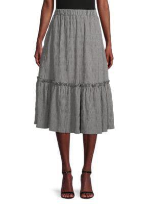 商品Tahari|​Textured Ruffle Midi Skirt,价格¥332,第1张图片