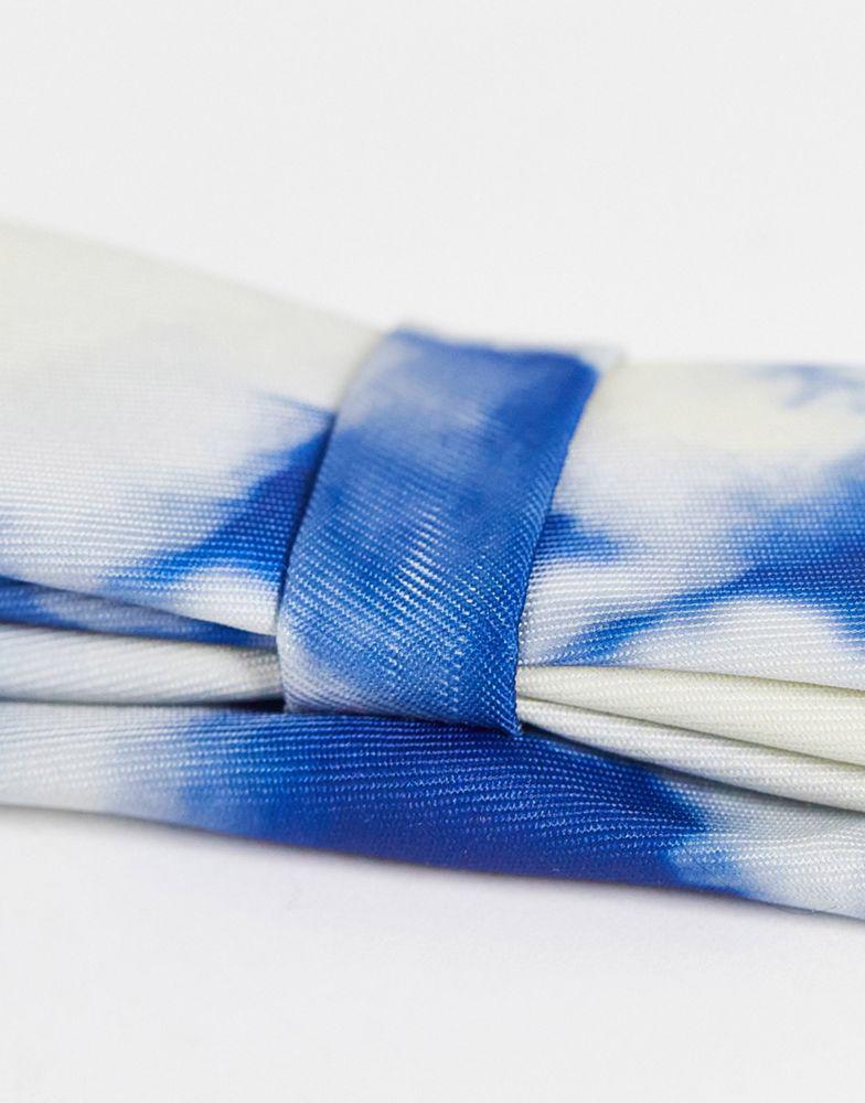 ASOS DESIGN slim tie with cloud design in blue - LBLUE商品第4张图片规格展示