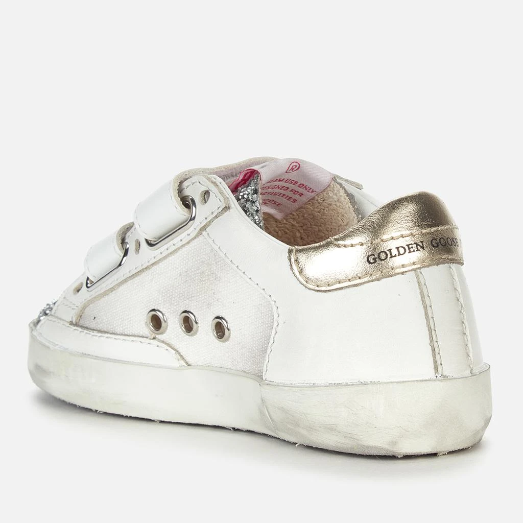 商品Golden Goose|Golden Goose Toddlers' Old School Leather & Canvas Trainers - White/Silver/Beige Leo,价格¥782,第2张图片详细描述