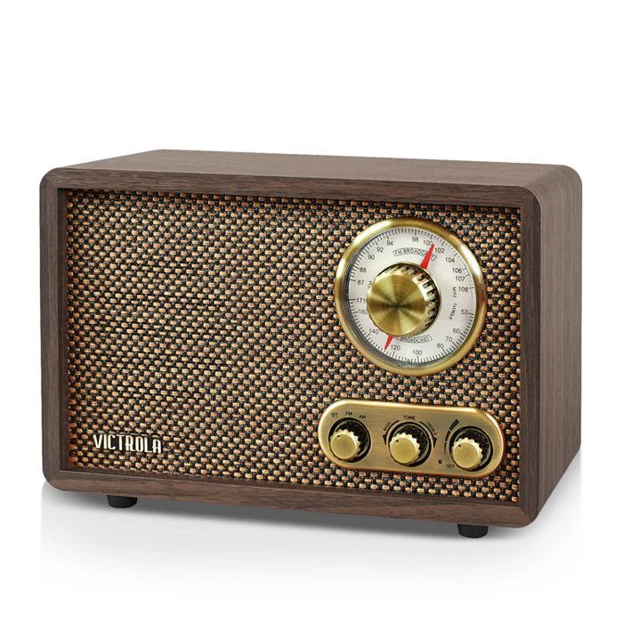 商品Innovative Technology|Victrola 复古木制蓝牙 FM/AM 收音机，带旋转表盘,价格¥521,第3张图片详细描述